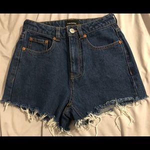 High waisted denim shorts